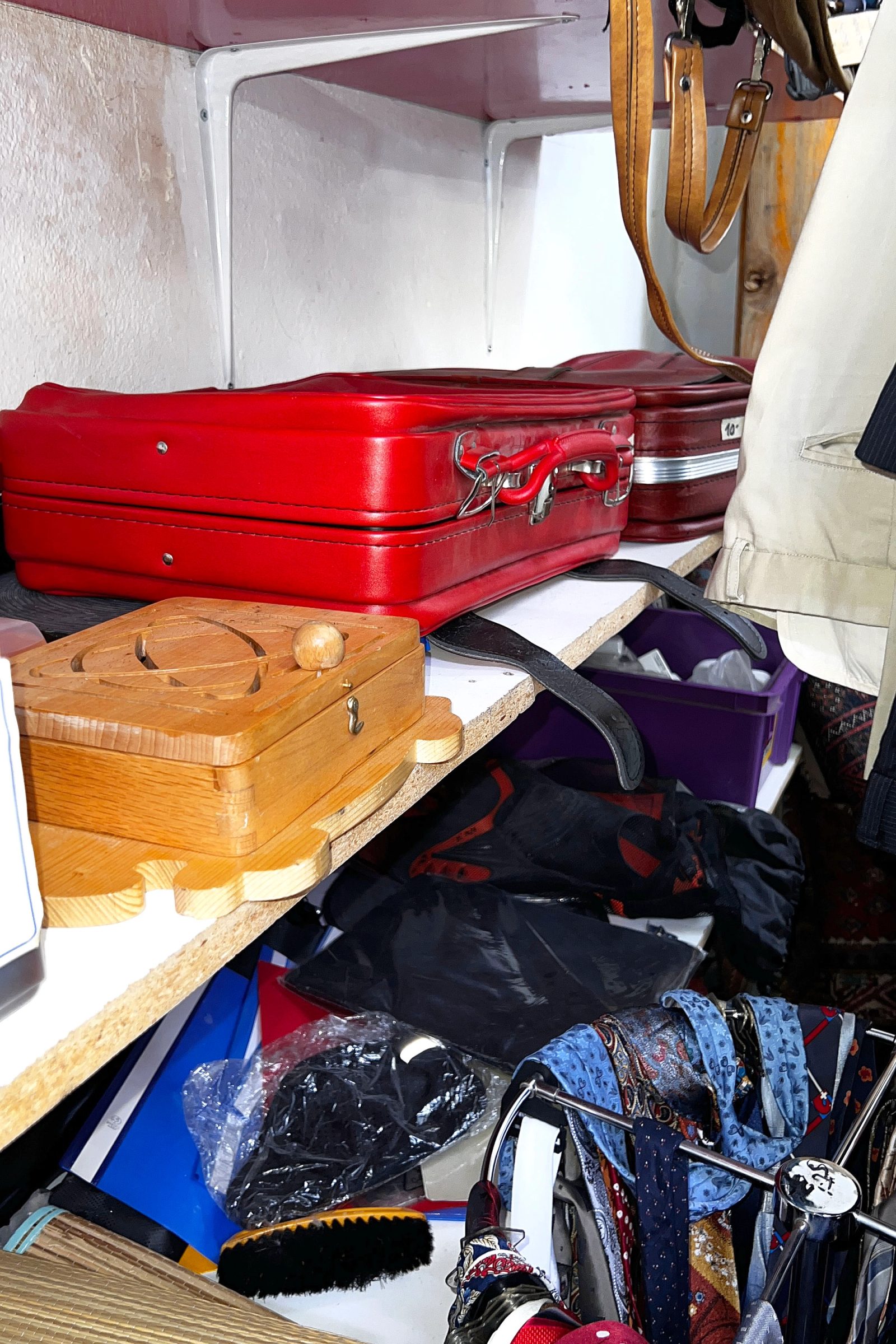 Vintage suitcases, bags and curios